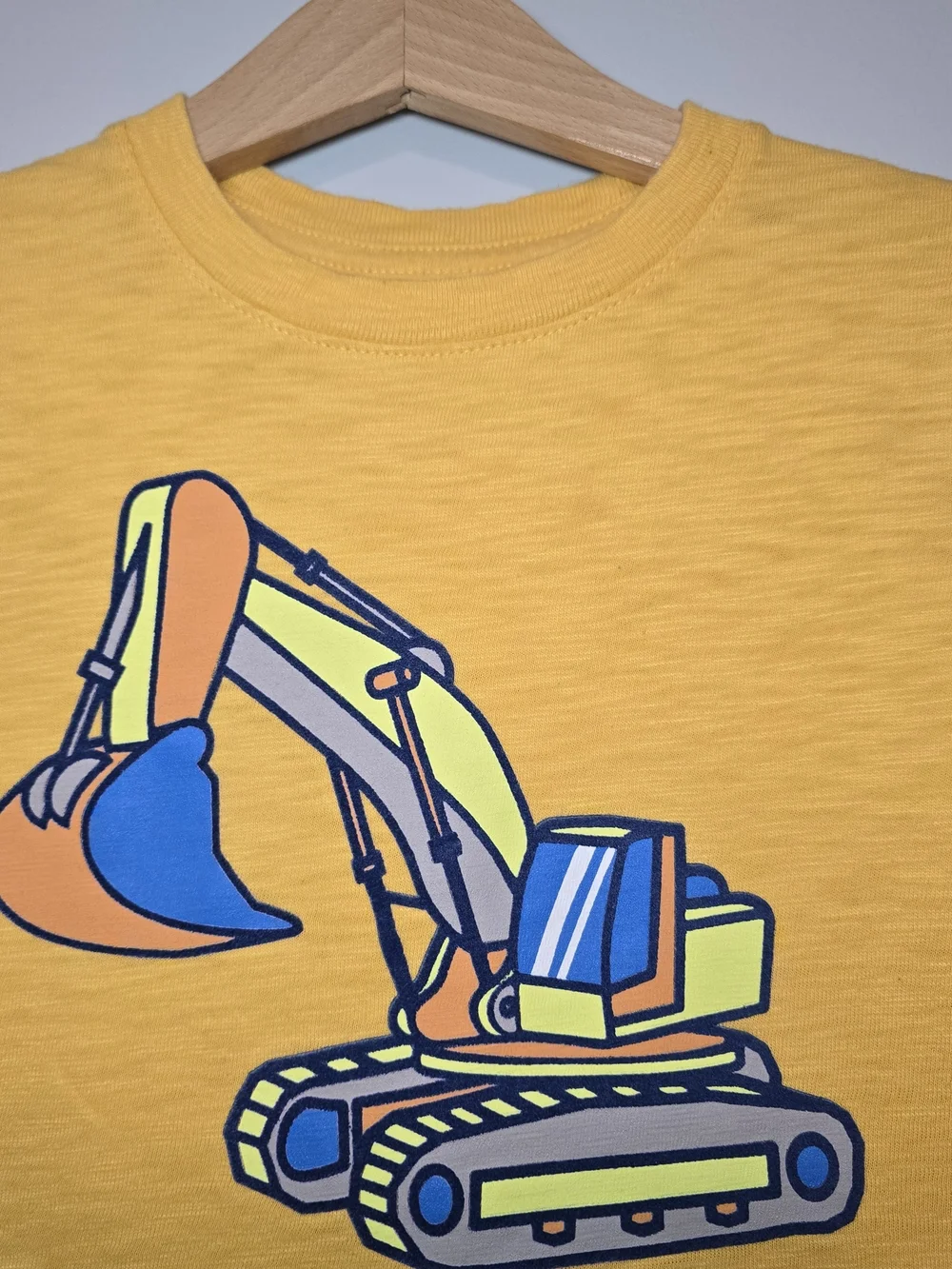 GAP Boys' Yellow Excavator Cotton Graphic T-shirt 3 Yrs